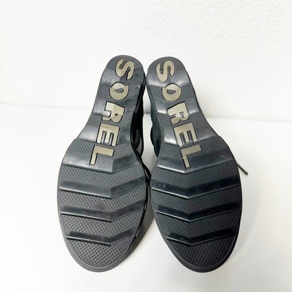 Sorel Womens Joanie II Lace Up Gladiator Wedge Sandals in Black Size 8.5 - Picture 9 of 10
